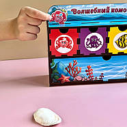 Дерев'яна настільна гра "Морські мешканці-1" Ubumblebees (ПСД003) PSD003 сортер-комодик, фото 6