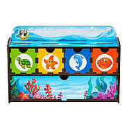 Дерев'яна настільна гра "Морські мешканці-2" Ubumblebees (ПСД004) PSD004 сортер-комодик, фото 3