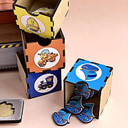 Дерев'яна настільна гра "Транспорт-2" Ubumblebees (ПСД006) PSD006 сортер-комодик, фото 6