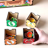 Дерев'яна настільна гра "Овочі -2" Ubumblebees (ПСД008) PSD008 сортер-комодик, фото 4