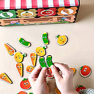 Дерев'яна настільна гра "Овочі -2" Ubumblebees (ПСД008) PSD008 сортер-комодик, фото 5