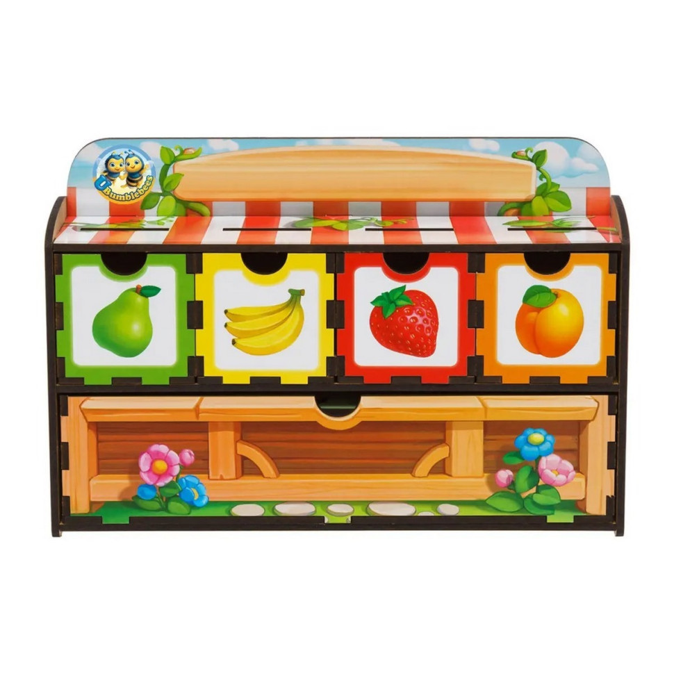 Дерев'яна настільна гра "Счет -2" Ubumblebees сортер-комодик, фото 1