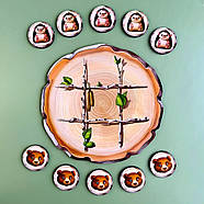 Дерев'яна настільна гра "Крестики-нулики" Ubumblebees (ПСД159) PSD159 їжачок і ведмідь, фото 2