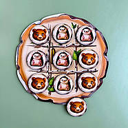 Дерев'яна настільна гра "Крестики-нулики" Ubumblebees (ПСД159) PSD159 їжачок і ведмідь, фото 4