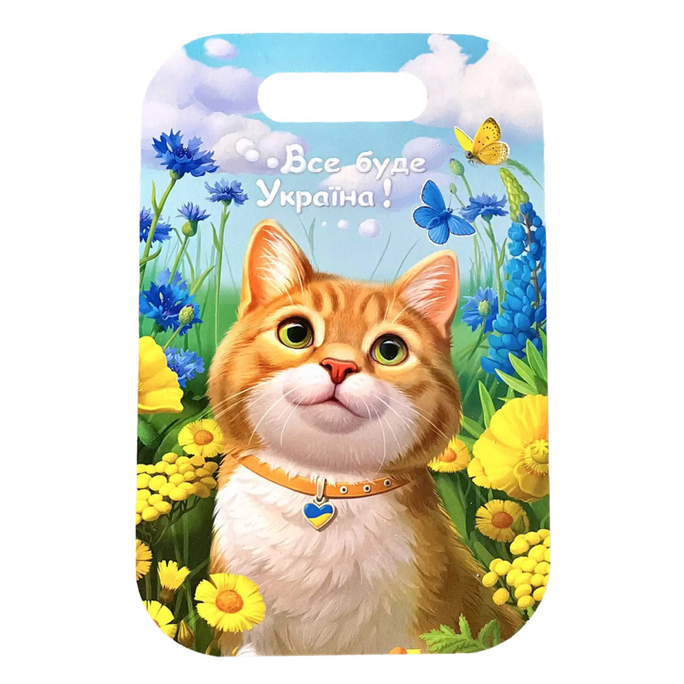 Дерев'яна дошка "Рудий котик" Ubumblebees (ПСФ154) PSF154 прямокутна, фото 1