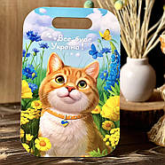 Дерев'яна дошка "Рудий котик" Ubumblebees (ПСФ154) PSF154 прямокутна, фото 2