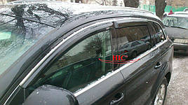 Дефлектори вікон (вітровики) з хром накладкою Audi Q7 5D 2006 -2015 4шт (HIC)