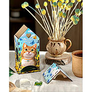 Чайний будиночок "Рижий котик" Ubumblebees (ПСФ156) PSF156 дерев'яний, фото 4