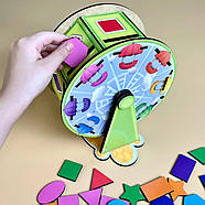 Дерев'яний сортер "Барабан" Ubumblebees (ПСФ135) PSF135 геометричні фігури, фото 10