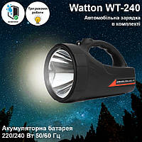 Фонарь аккумуляторный светодиодный с ручкой Watton WT-240 20 W прожекторный фонарик переносной топ