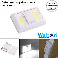 Настенный светодиодный светильник COB Led WATTON WT-382 на батарейках ААА, навесная световая панель топ