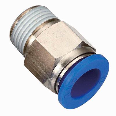 Фітинг нікелевий для пневмошланг ПАПА, 10мм, різьблення 1/4, фото 1