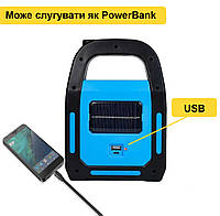 Фонарь аккумуляторный ручной на солнечной батарее с USB зарядкой Cata C-9955 300 Лм с боковой лампой топ