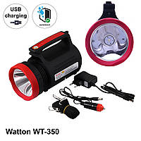 Фонарь-прожектор светодиодный аккумуляторный Watton WT-350 фонарик с режимом PowerBank топ