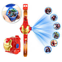 Дитячий наручний годинник з 3d проектором "Залізна людина (Iron Man) / Месники " в оригінальній упаковці