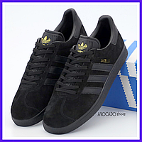 Кроссовки мужские Adidas Gazelle black / кеды Адидас Газели черные 42