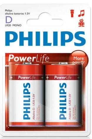 Батарейки PHILIPS Power Life D/LR20