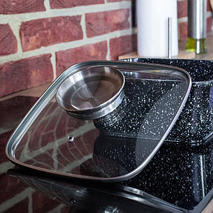 Казан 20 см 3.2 л, квадратне мармурове покриття 1472, фото 2