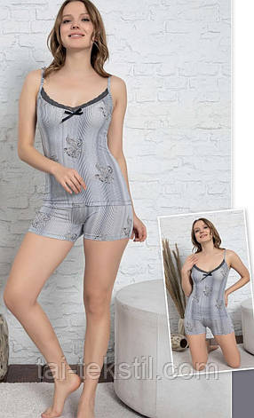 Віскозний комплект майка вузька бретель з шортами Туреччина M-L-XL 209-2, фото 2