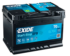 Акумулятор EXIDE START-STOP EFB 70Ah Ев (-/+) (760EN) (д278*ш175*в190) EL700