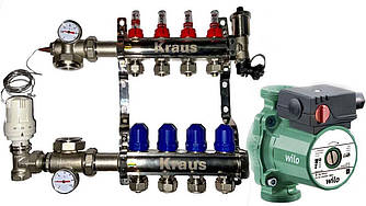 Колектор для теплої підлоги  KRAUS на 4 контури (Канада)
