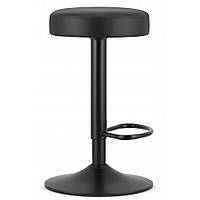 Стілець барний Bonro B-067 чорний з чорною основою без спинки регульований з підставкою для ніг W_1458