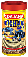 Корм Dajana Cichlid Gran 250 ml. Корм специально разработанный для кормления маленьких и среднихцихлид.