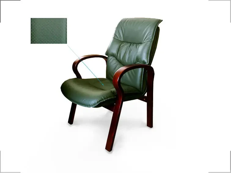 Крісло конференційне Монако шкіра зелене