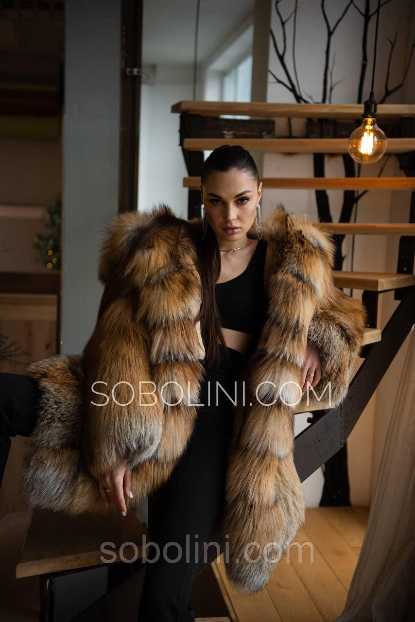 Шуба із лисиці Gold Fox, ідеальна посадка