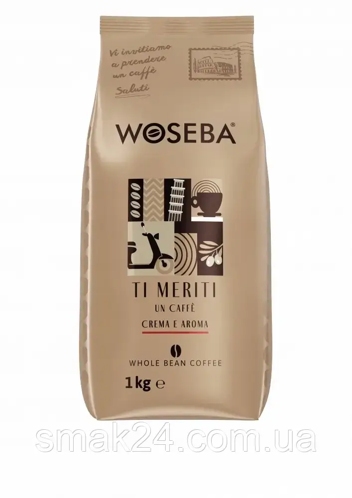 Кава в зернах Woseba Ti Meriti crema e aroma 1 кг Польща
