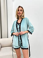 Женская пижама с халатом,комплект женский велюровый новинка 2023