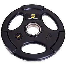 Диск прогумований 5 кг на гриф 50 мм Zelart TA-5160-5, фото 6
