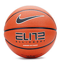 М'яч баскетбольний NIKE ELITE ALL COURT 8P 2.0 DEFLATED N.100.4088-855, Коричневий, Розмір (EU) — 7