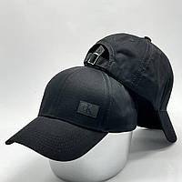 Стильная мужская женская кепка - бейсболка с логотипом и регулятором, черная VK 1423