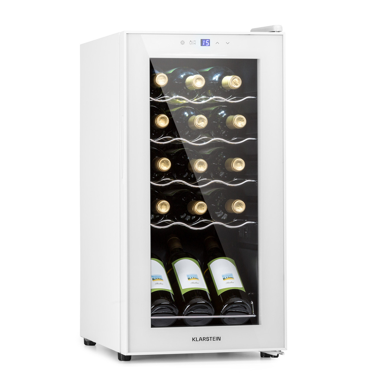 Shiraz 15 Slim Uno винный холодильник 44л сенсорная панель управления 5-18°C 44 литра / 15 бутылок | Белый - фото 1 - id-p1762685301