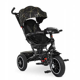 Велосипед триколісний TURBOTRIKE М 5448HANS-20G коляс, сид360, муз, світло, св.хід кол, торм, чорно-золотистий, Toyman