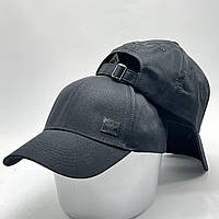Стильная мужская женская кепка - бейсболка с логотипом и регулятором, черная VK 1424