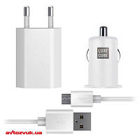 Автомобильное зарядное устройство Luxe Cube 1А USB micro White (7775557575013)