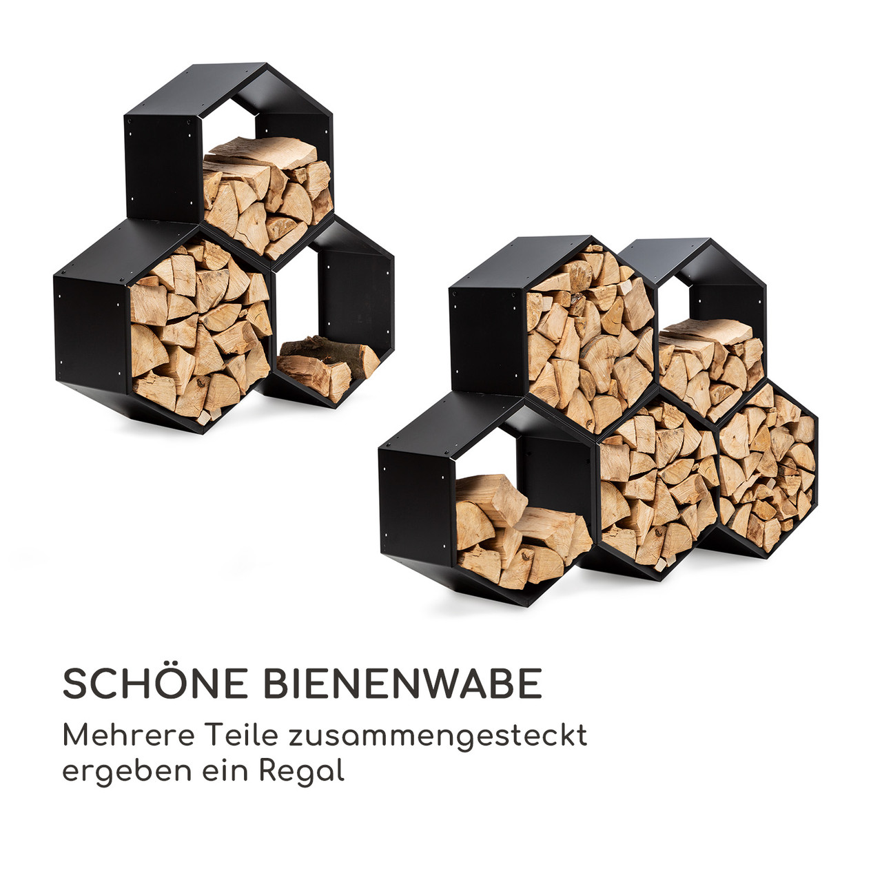 Hexawood Black Wood Storage Hexagon Shape 50.2x58x32cm Black (Германия, читать описание) - фото 4 - id-p1762687641