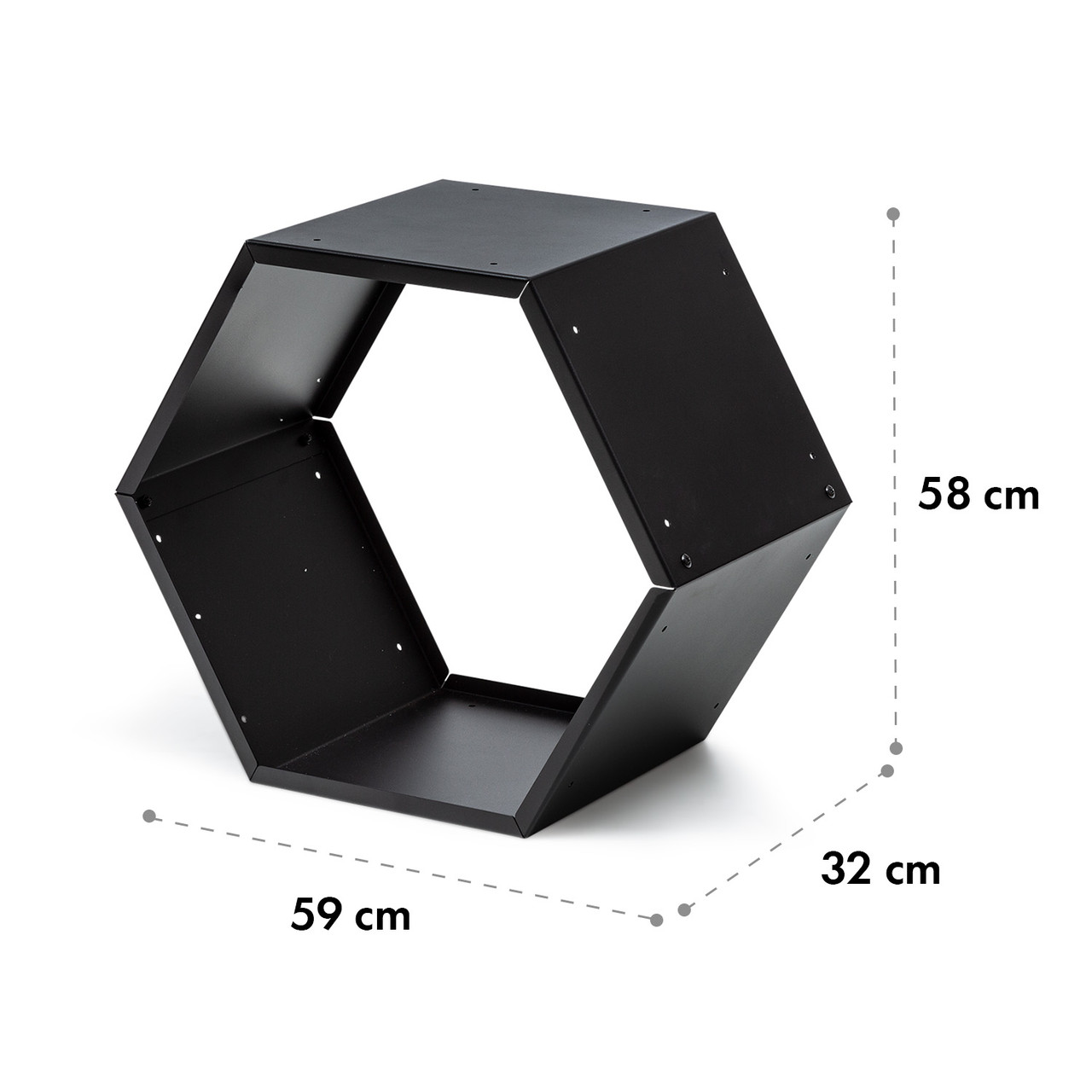 Hexawood Black Wood Storage Hexagon Shape 50.2x58x32cm Black (Германия, читать описание) - фото 6 - id-p1762687641