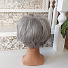 Перука піксі боб з термоволокна сивий мікс 2851-51, фото 3