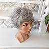 Перука піксі боб з термоволокна сивий мікс 2851-51, фото 6
