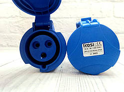 Силова вилка Rosi СЕ кабельна переносна для генератора IP44 32А-6h 220-250V 2P+ 50-60Hz Італія