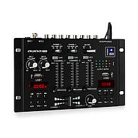 DJ-22BT MKII Mixer 3/2 Channel DJ Mixer BT 2xUSB Crossfader Talkover Cue Rack Mount Black Black (Германия,