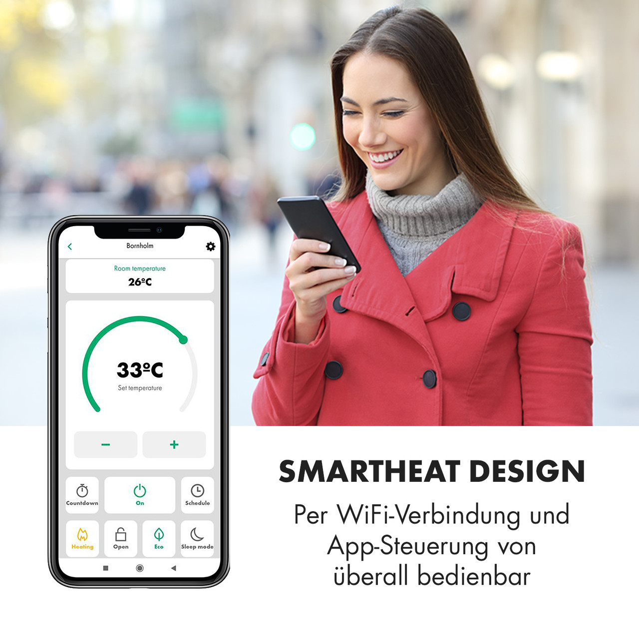 Умный конвекционный обогреватель Bornholm Single Smart 1000W App Control White (Германия, читать описание) - фото 7 - id-p1762685816