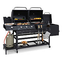 Kingsville Smoker Combi Grill Газовая коптильня на древесном угле 13,5 кВт 3 + 1 горелка (Германия, читать