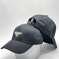 Стильная мужская женская кепка - бейсболка с логотипом и регулятором, черная VK 1428
