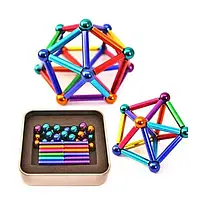 Головоломка магнітний конструктор неокуб стрижні кольорові, фото 2