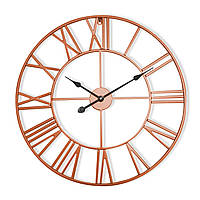 Настенные часы Queensway 80 бесшумные в металлической оправе Ø 76 см из розового золота (Германия, читать