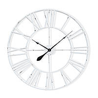 Часы настенные Queensway 80 в металлическом корпусе Silent Ø 76 см, белые (Германия, читать описание)